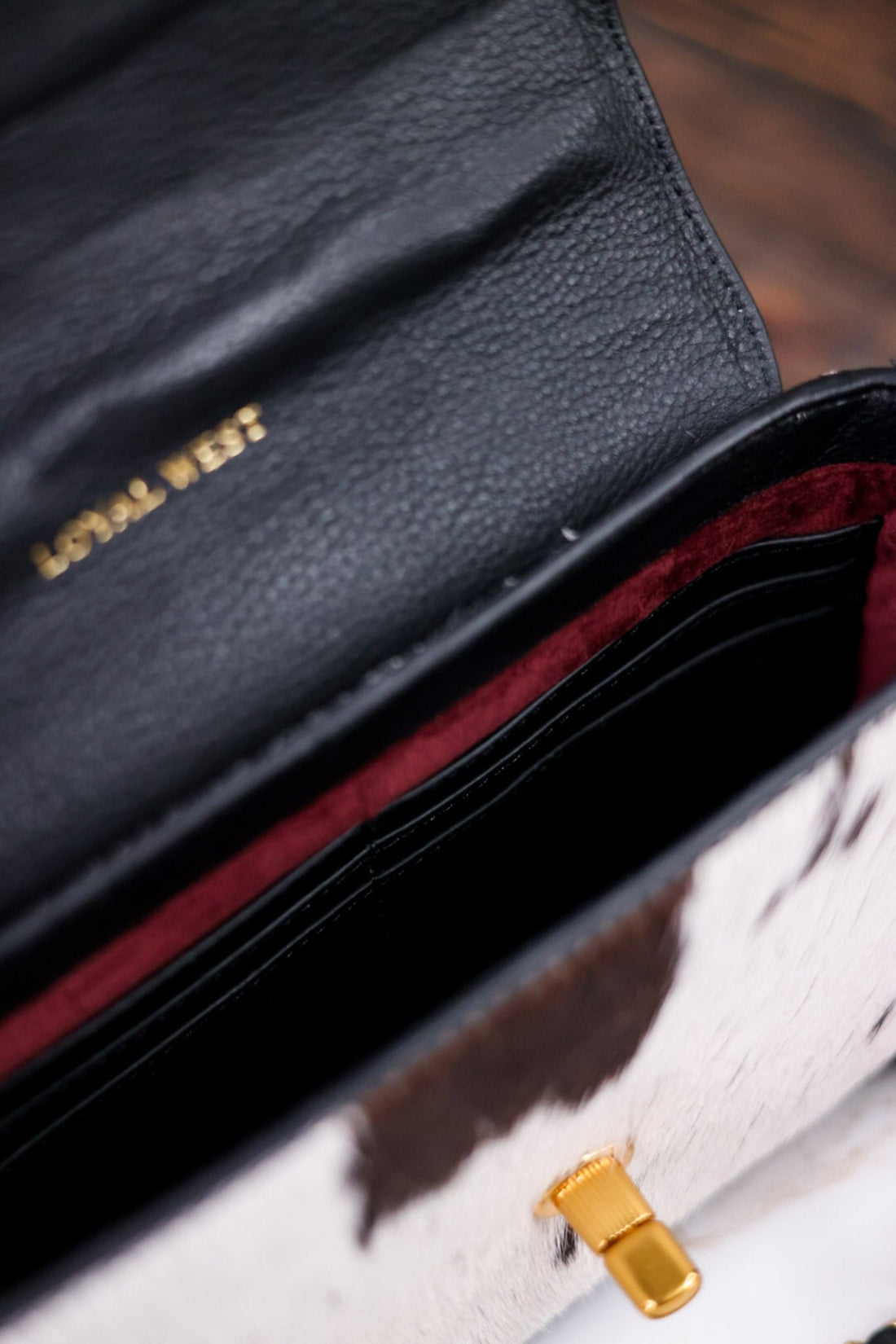 SAVI Mini Bag in Black & White Cowhide - Whiskey Skies - LOYAL WEST