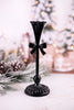Scalloped Edge Candle Sticks With Bow Accent (2 Sizes) - Whiskey Skies - RAZ IMPORTS