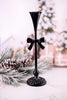 Scalloped Edge Candle Sticks With Bow Accent (2 Sizes) - Whiskey Skies - RAZ IMPORTS