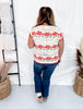 Scalloped Edge Flower Printed Crochet Short Sleeve Top - Whiskey Skies - BIBI