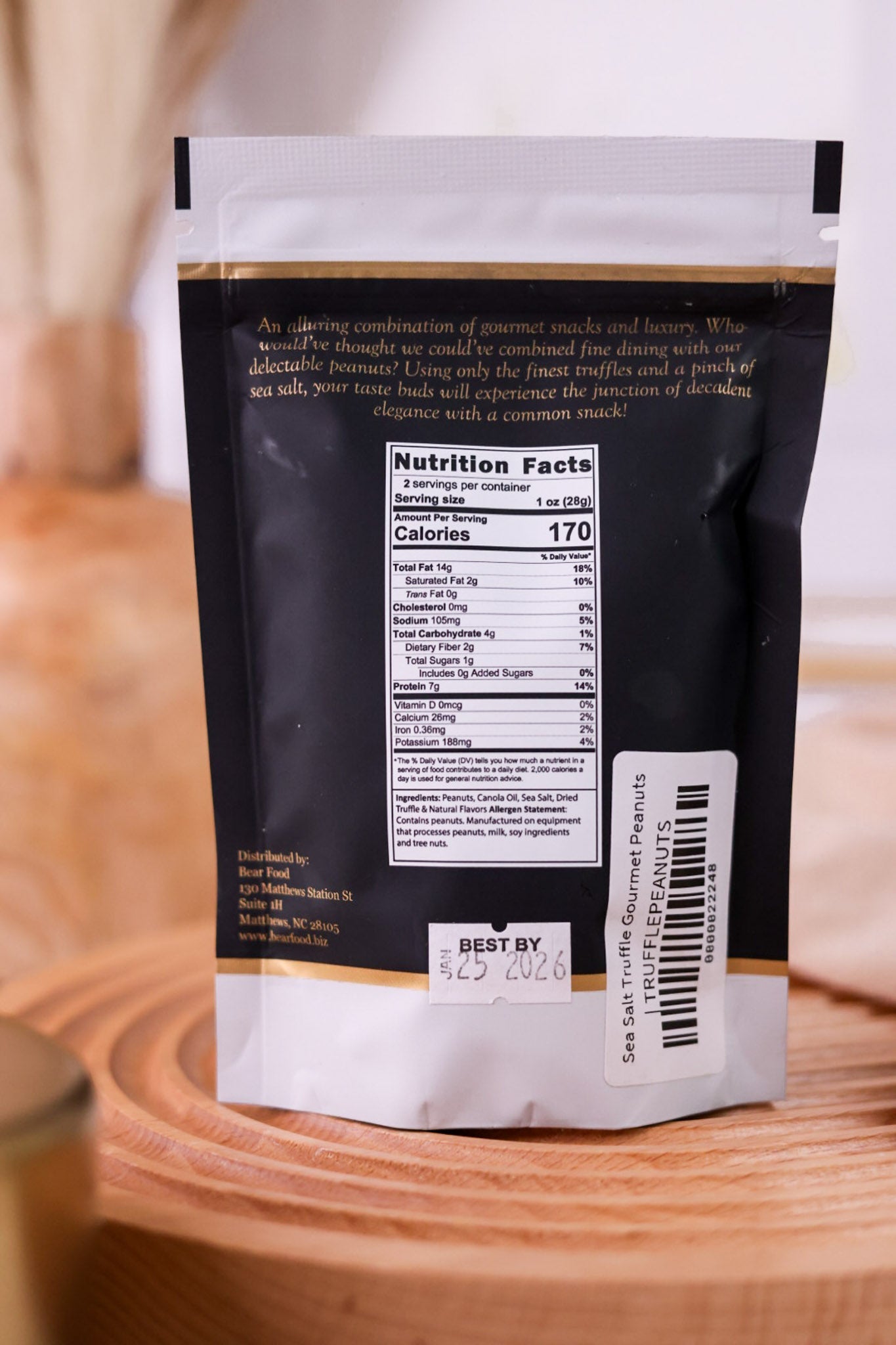 Sea Salt Truffle Gourmet Peanuts - Whiskey Skies - BEAR FOOD