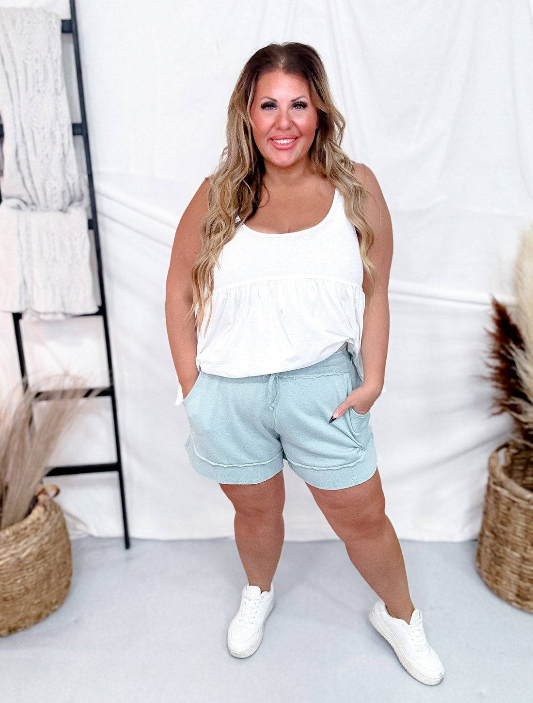 Seabreeze French Terry Stevie Shorts - Whiskey Skies - MICHELLE MAE