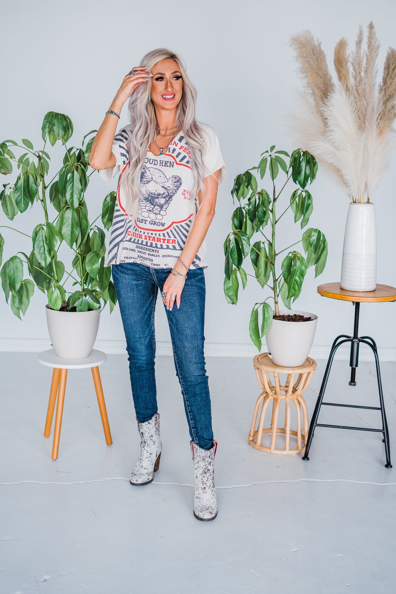 Seasons Best Happy Hen Graphic T-Shirt - Whiskey Skies - JADED GYPSY