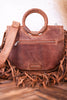 Sedona Calfskin Bag with Tassels and Turquoise - Whiskey Skies - LOYAL WEST