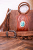 Sedona Calfskin Bag with Tassels and Turquoise - Whiskey Skies - LOYAL WEST