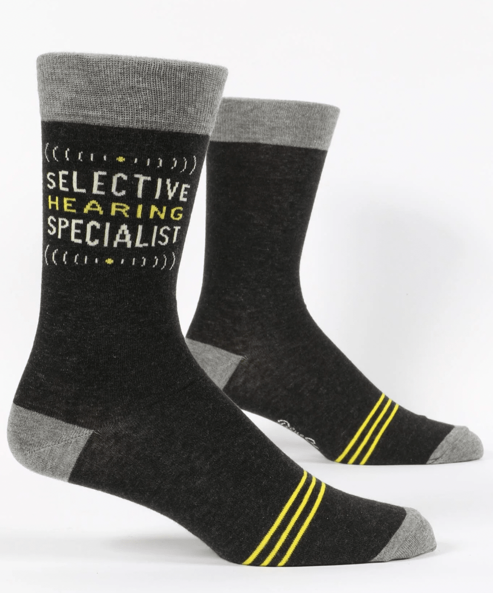 Selective Hearing Specialist Men's Crew Socks - Whiskey Skies - BLUE Q