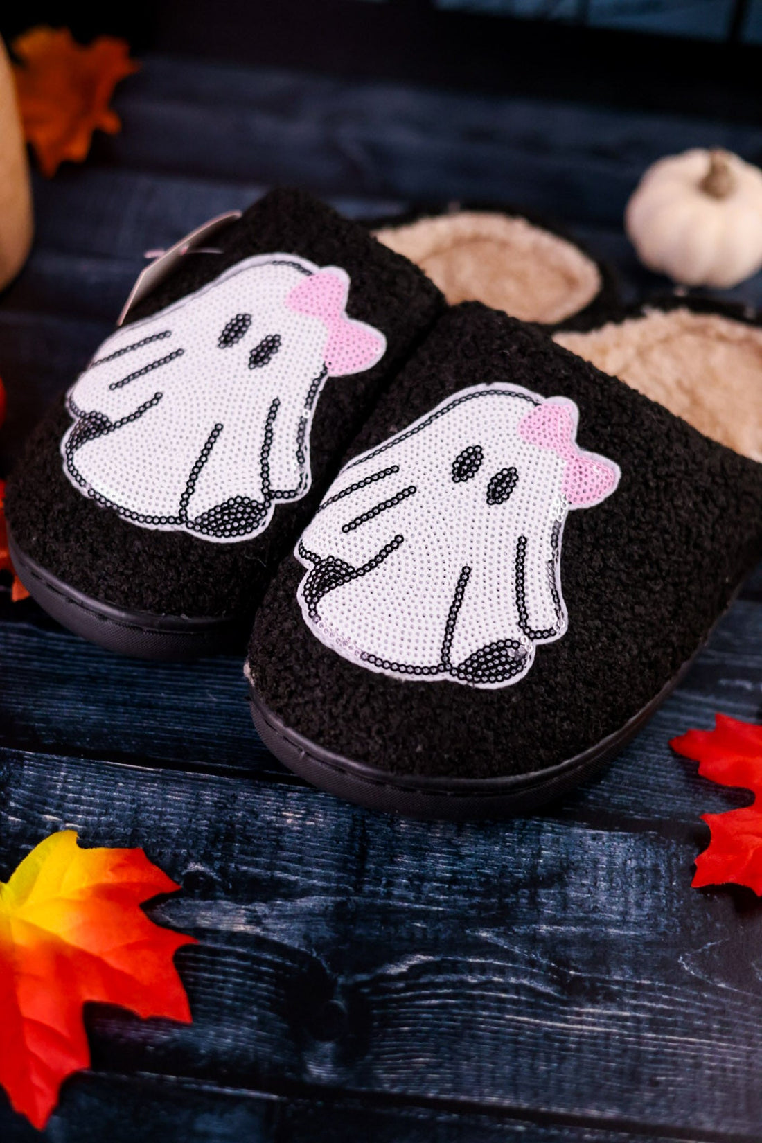 Sequin Ghost Slippers - Whiskey Skies - JESS LEA