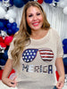 Sequin 'Merica Sunglasses Open Knit Cover Up Top - Whiskey Skies - BIBI