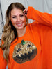 Sequin Pumpkin Patch Ribbed Long Sleeve Top - Whiskey Skies - HEIMISH