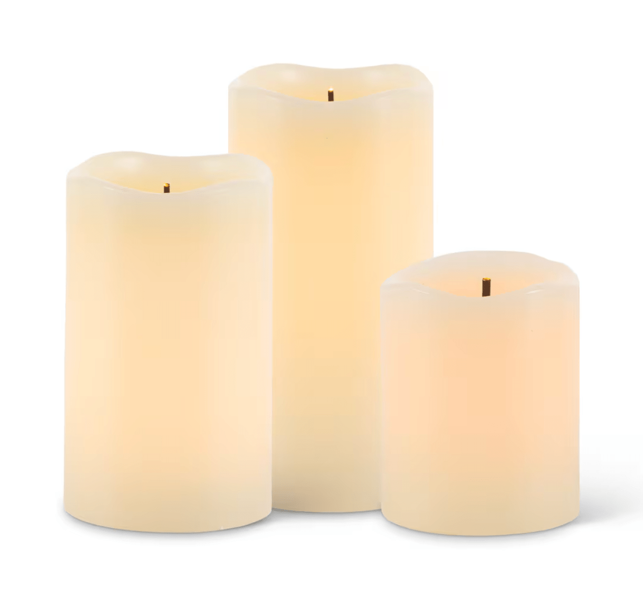 Set of 3 LED Wavy Edge Color Changing Candles - Whiskey Skies - GERSON COMPANIES