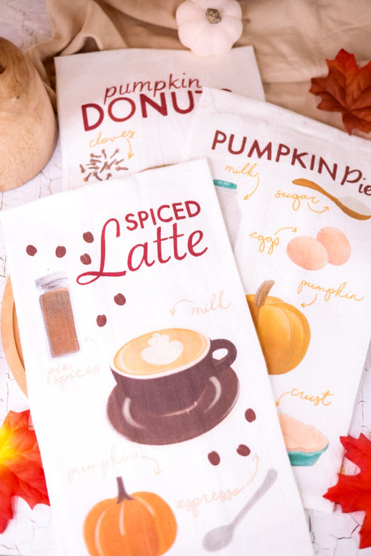 Set Of 3 Pumpkin Treat Kitchen Towels - Whiskey Skies - C & F ENTERPRISES