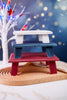 Set of 3 Rustic Red White & Blue Wooden Risers - Whiskey Skies - SPECIAL T IMPORTS INC