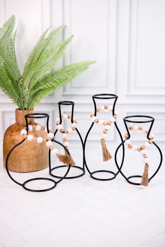 Set Of Four Rustic Wire Silhouette Vases - Whiskey Skies - YOUNG'S INC