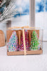 Set Of Six Colorful Bottle Brush Trees With Sprinkles - Whiskey Skies - RAZ IMPORTS