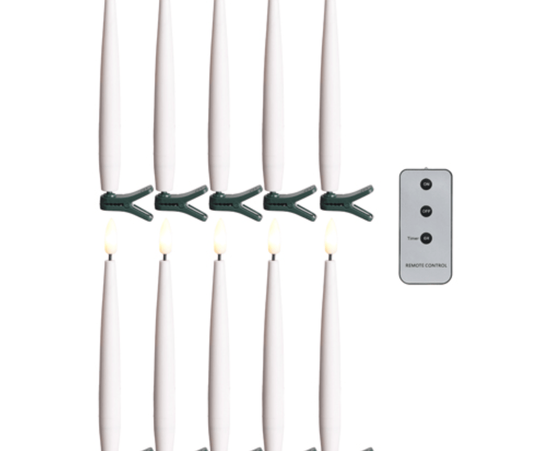 Set Of Ten Clip On Lighted Candles W/ Remote - Whiskey Skies - RAZ IMPORTS