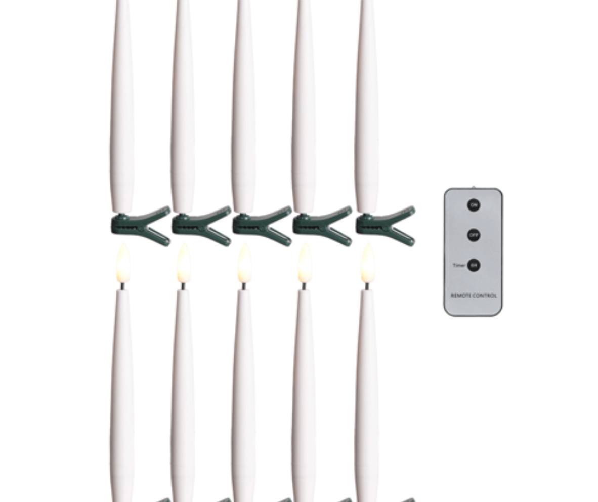 Set Of Ten Clip On Lighted Candles W/ Remote - Whiskey Skies - RAZ IMPORTS