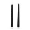 Set Of Two Black Taper Battery Operated Candles - Whiskey Skies - RAZ IMPORTS