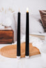 Set Of Two Black Taper Battery Operated Candles - Whiskey Skies - RAZ IMPORTS
