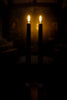 Set Of Two Black Taper Battery Operated Candles - Whiskey Skies - RAZ IMPORTS