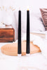 Set Of Two Black Taper Battery Operated Candles - Whiskey Skies - RAZ IMPORTS