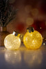 Set Of Two Glass Light - Up Glitter Ornaments - Whiskey Skies - TRANSPAC