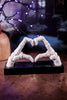 Set of Two Skeleton Heart Hand Bookends - Whiskey Skies - TRANSPAC