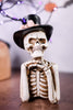 Set Of Two Skeleton In Top Hat Resin Sitters - Whiskey Skies - TRANSPAC
