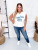 Shake That Bass Midi Graphic Muscle T-Shirt - Whiskey Skies - POPPY & PINE