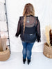 Sheer Chiffon Black Blouse W/ Cascading Ruffle Trim - Whiskey Skies - ODDI