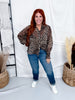 Sheer Leopard Print Blouse With Ruffled Cuffs - Whiskey Skies - ODDI