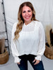 Sheer White Chiffon Blouse With Rhinestones - Whiskey Skies - ODDI