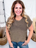 Shimmery Bronze Top With Cap Sleeves & Round Neckline - Whiskey Skies - SEW IN LOVE
