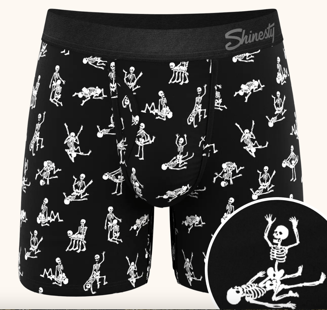 Shinesty Bare Back Bones Men's Underwear With Fly - Whiskey Skies - SHINESTY