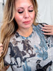 Short Rolled Sleeve Western Print Tunic Top - Whiskey Skies - 2 FLY CO.