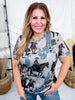 Short Rolled Sleeve Western Print Tunic Top - Whiskey Skies - 2 FLY CO.