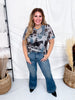 Short Rolled Sleeve Western Print Tunic Top - Whiskey Skies - 2 FLY CO.