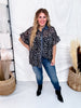 Short Ruffle Sleeve Leopard Chiffon Top - Whiskey Skies - SEW IN LOVE