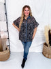Short Ruffle Sleeve Leopard Chiffon Top - Whiskey Skies - SEW IN LOVE