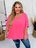 Short Sleeve Barbie Pink Poncho Like Dolman Sleeve Top - Whiskey Skies - ANDREE BY UNIT