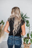 Short Sleeve Black Trim Lace Top - Whiskey Skies - SEW IN LOVE