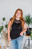 Short Sleeve Black Trim Lace Top - Whiskey Skies - SEW IN LOVE