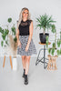 Short Sleeve Black Trim Lace Top - Whiskey Skies - SEW IN LOVE