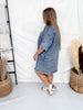 Short Sleeve Denim Dress With Cherry Embroidery - Whiskey Skies - SEW IN LOVE