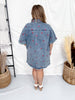 Short Sleeve Denim Dress With Cherry Embroidery - Whiskey Skies - SEW IN LOVE