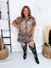 Short Sleeve Western Wild Sheer Button Front Top - Whiskey Skies - 2 FLY CO.