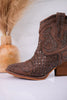 Show Off Western Taupe Ankle Boots - Whiskey Skies - VERY G