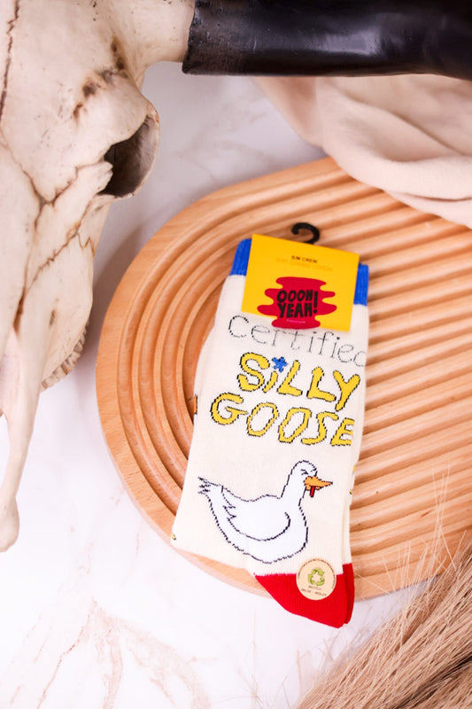 Silly Goose Women's Crew Socks - Whiskey Skies - JY DESIGNS