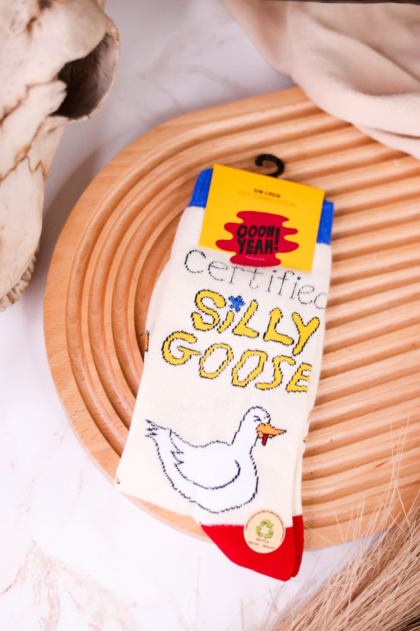 Silly Goose Women's Crew Socks - Whiskey Skies - JY DESIGNS