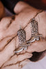 Silver Boot Charm Earrings - Whiskey Skies - MYRA BAGS