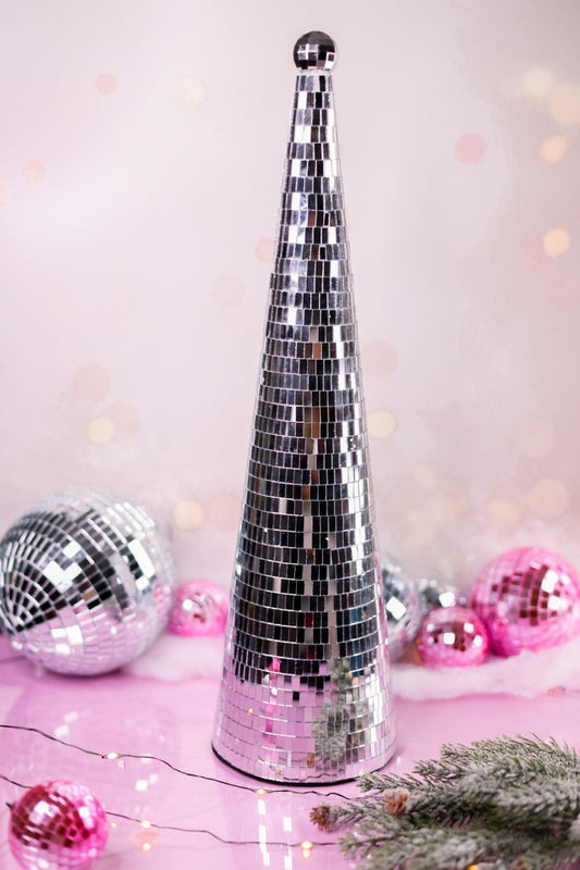 Silver Disco Ball Christmas Tree - Whiskey Skies - RAZ IMPORTS